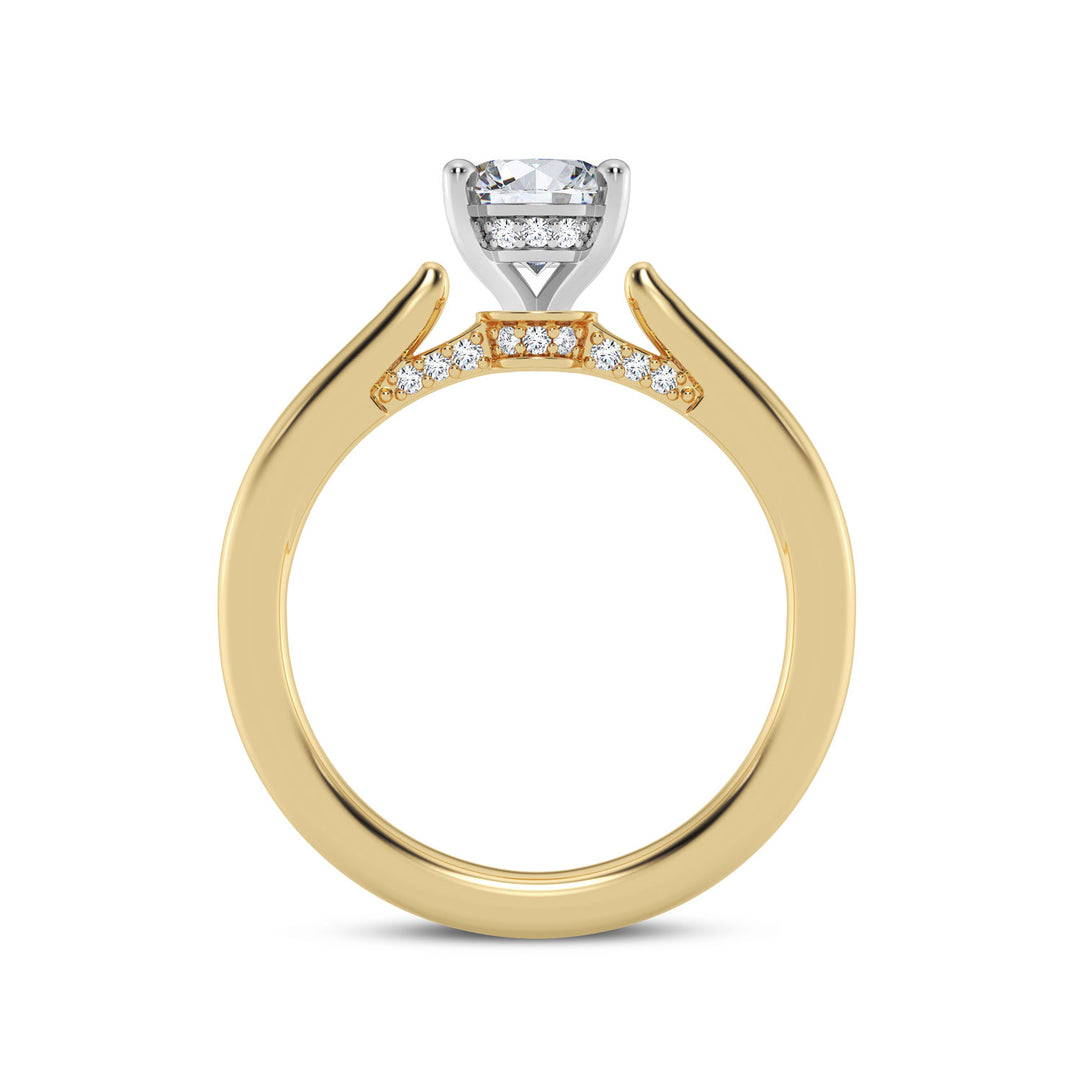 14 Karat Yellow Gold Diamond Semi-Mount Ring