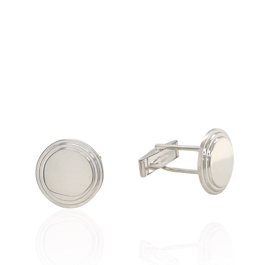 Sterling Silver Round Cuff Links