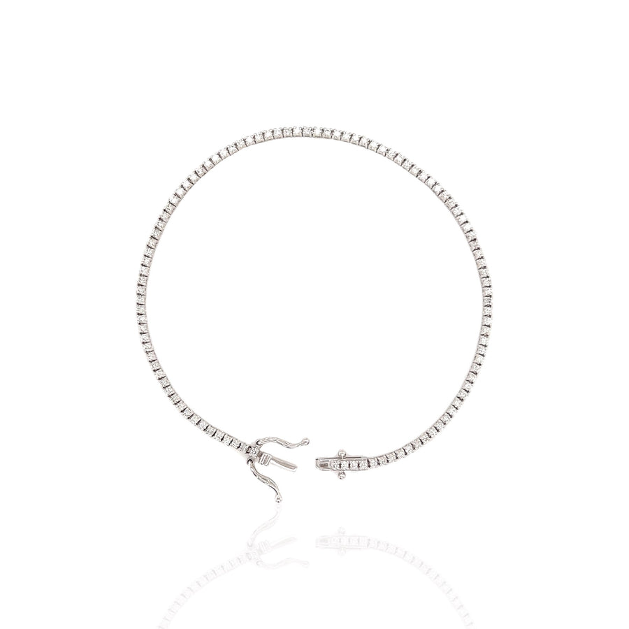 14 Karat White Gold Diamond Tennis Bracelet
