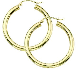 14 Karat Gold 3mm Hoop Earrings