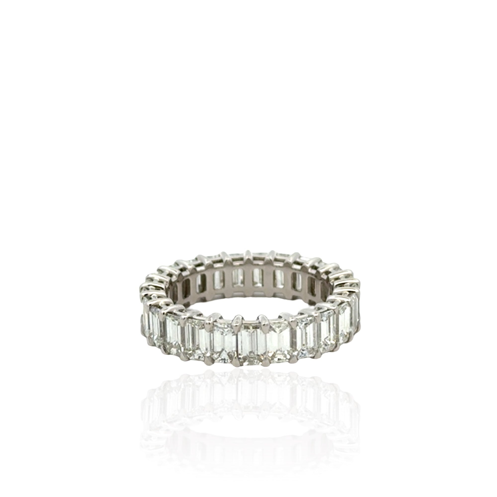 Platinum Full Eternity Emerald Cut Diamond Band
