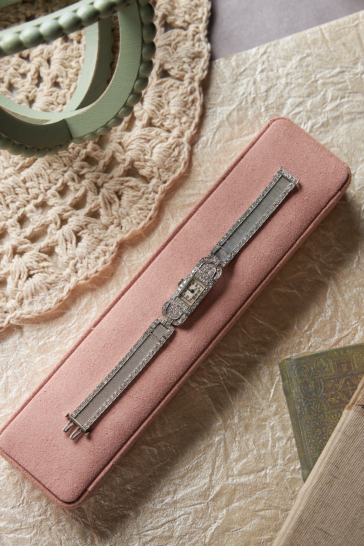 Platinum Sapphire and Diamond Watch