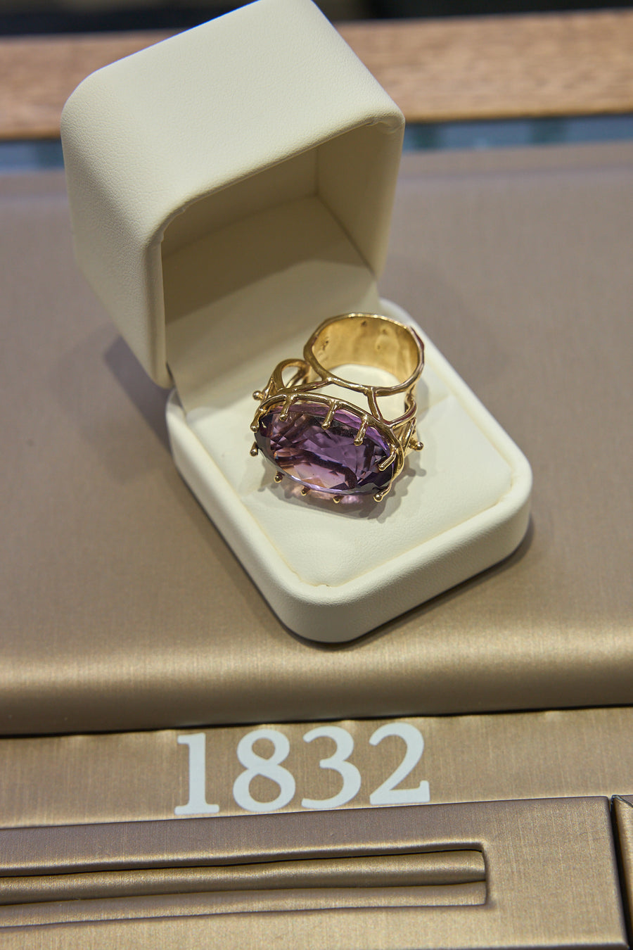 14 Karat Yellow Gold Amethyst Cocktail Ring