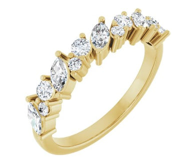 14 Karat Yellow Gold Diamond Band