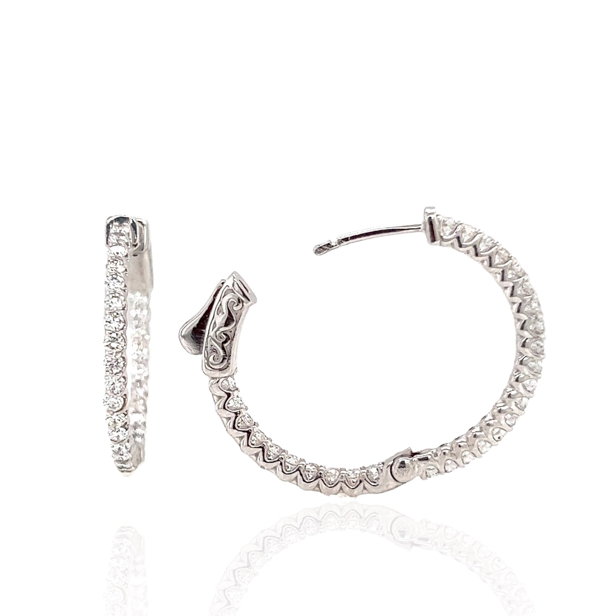 14 Karat White Gold Diamond Earrings