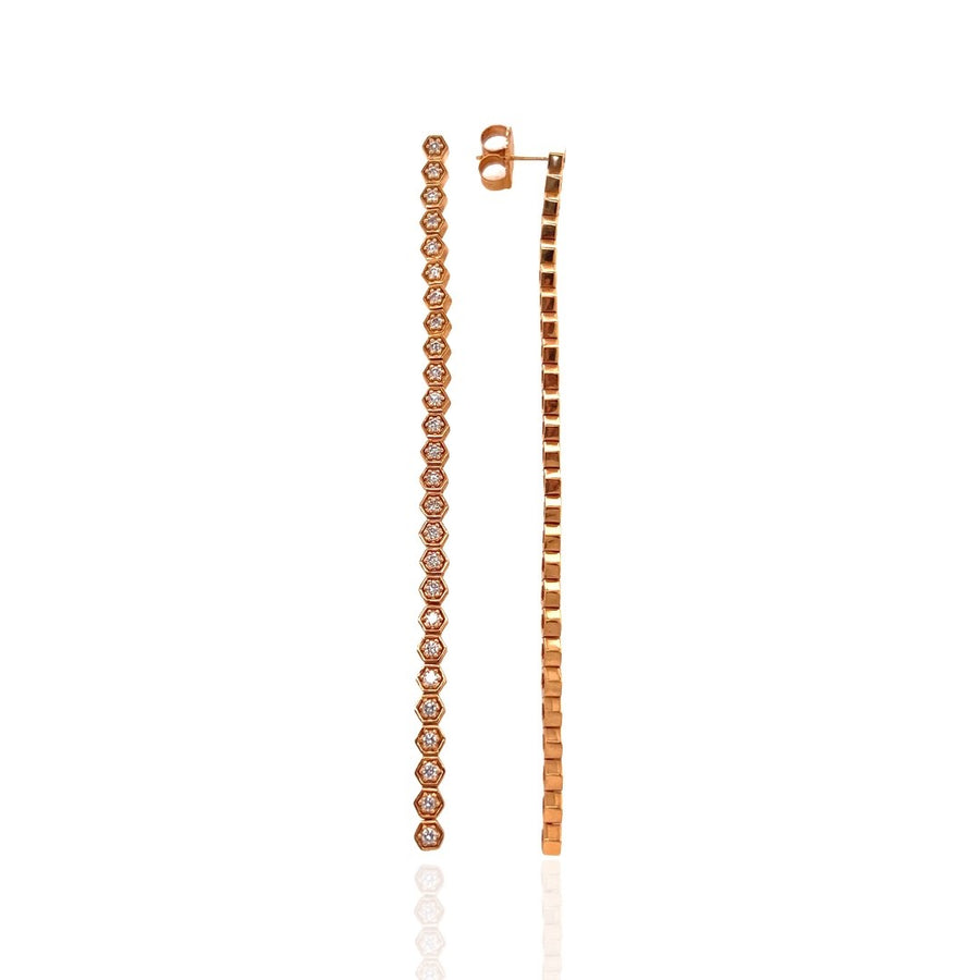 18 Karat Rose Gold and Diamond Drop Earrings