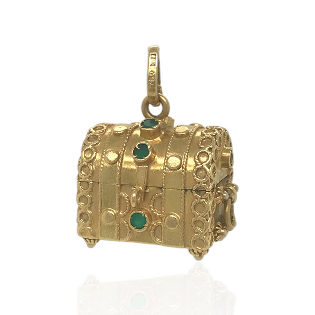 18 Karat Gold Vintage Treasure Chest Charm