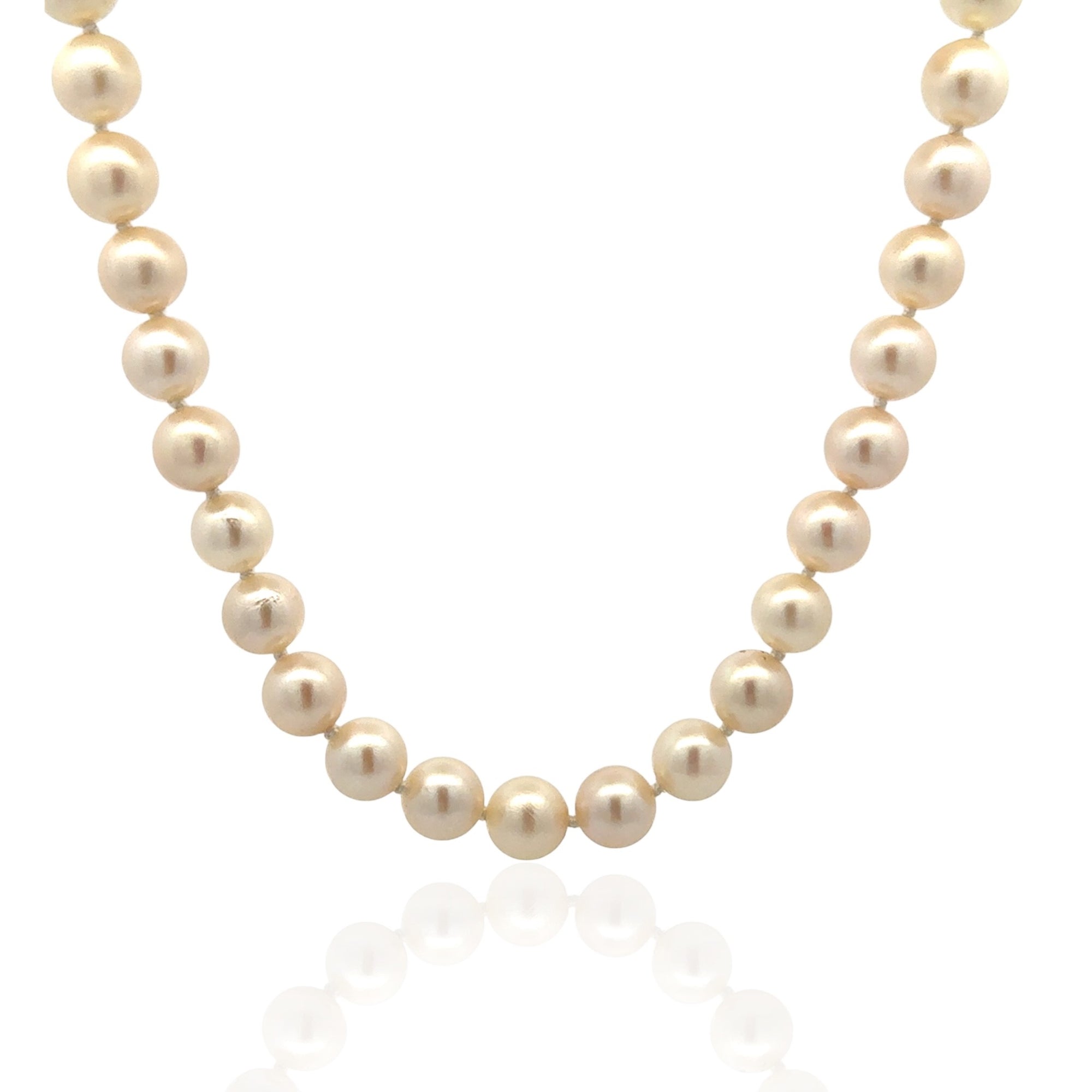 14 Karat Yellow Gold Akoya Pearl Necklace