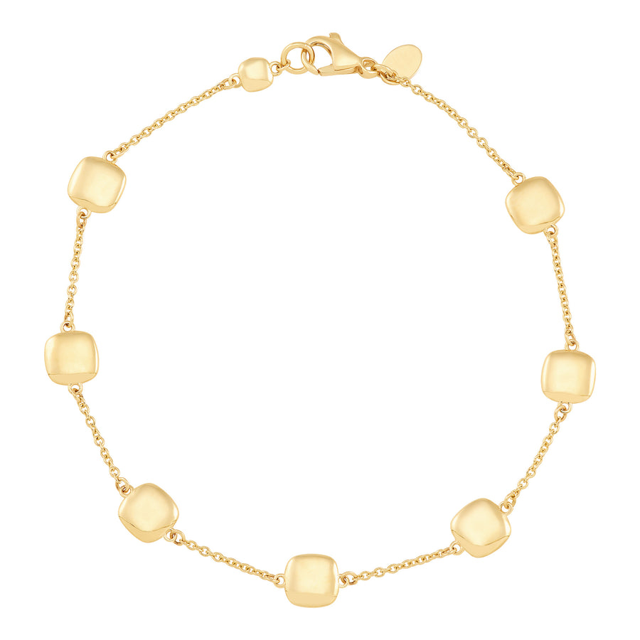 14Kt Yellow Gold Station Bracelet
