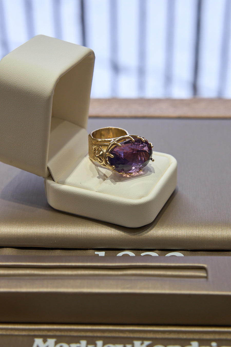 14 Karat Yellow Gold Amethyst Cocktail Ring