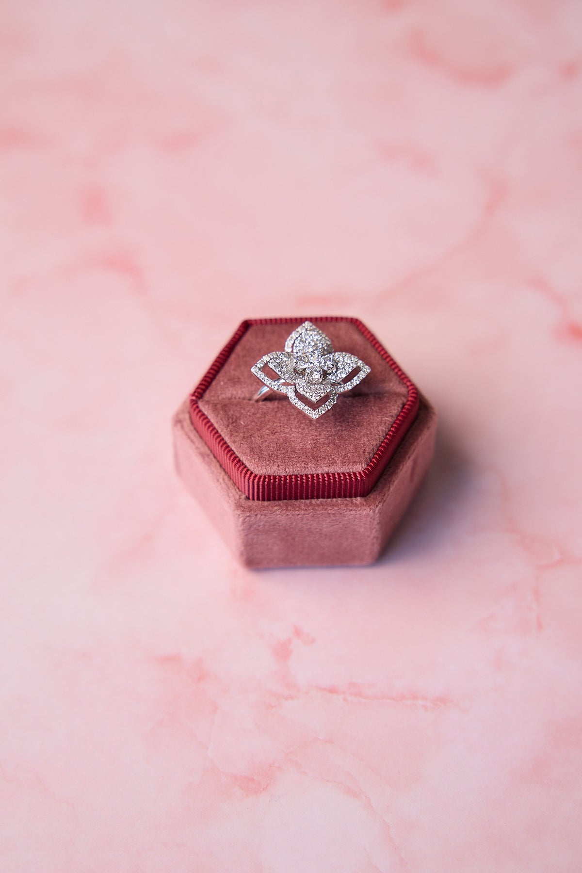 Diamond Floral Ring in 14K White Gold, 1.49ctw