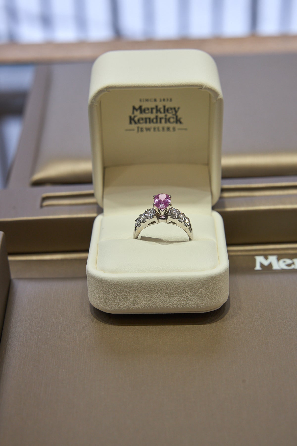 18 Karat Pink Sapphire and Diamond Ring