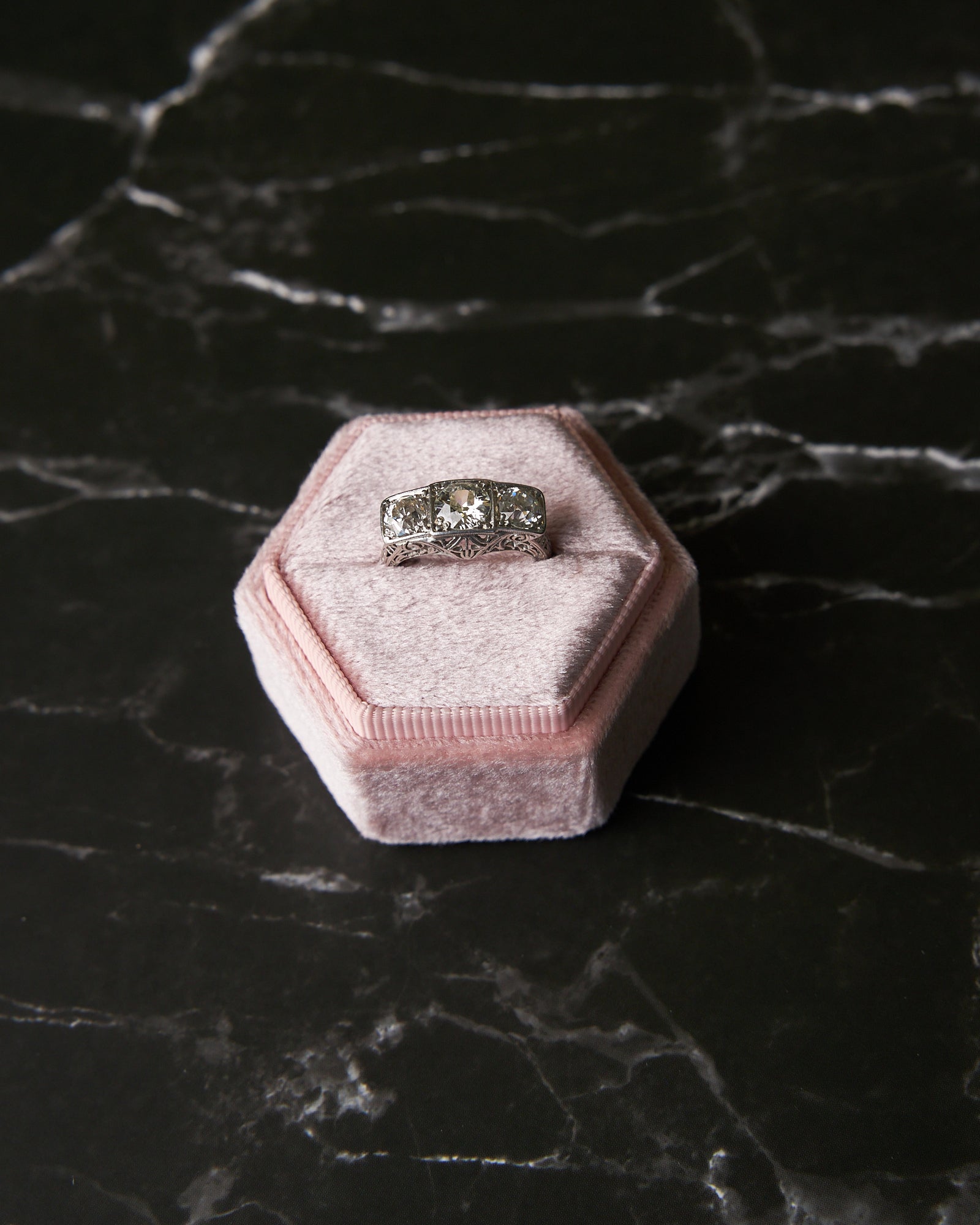 Platinum Old European Cut Diamond Ring – 2.44 CTTW, Handmade Vintage-Inspired Design