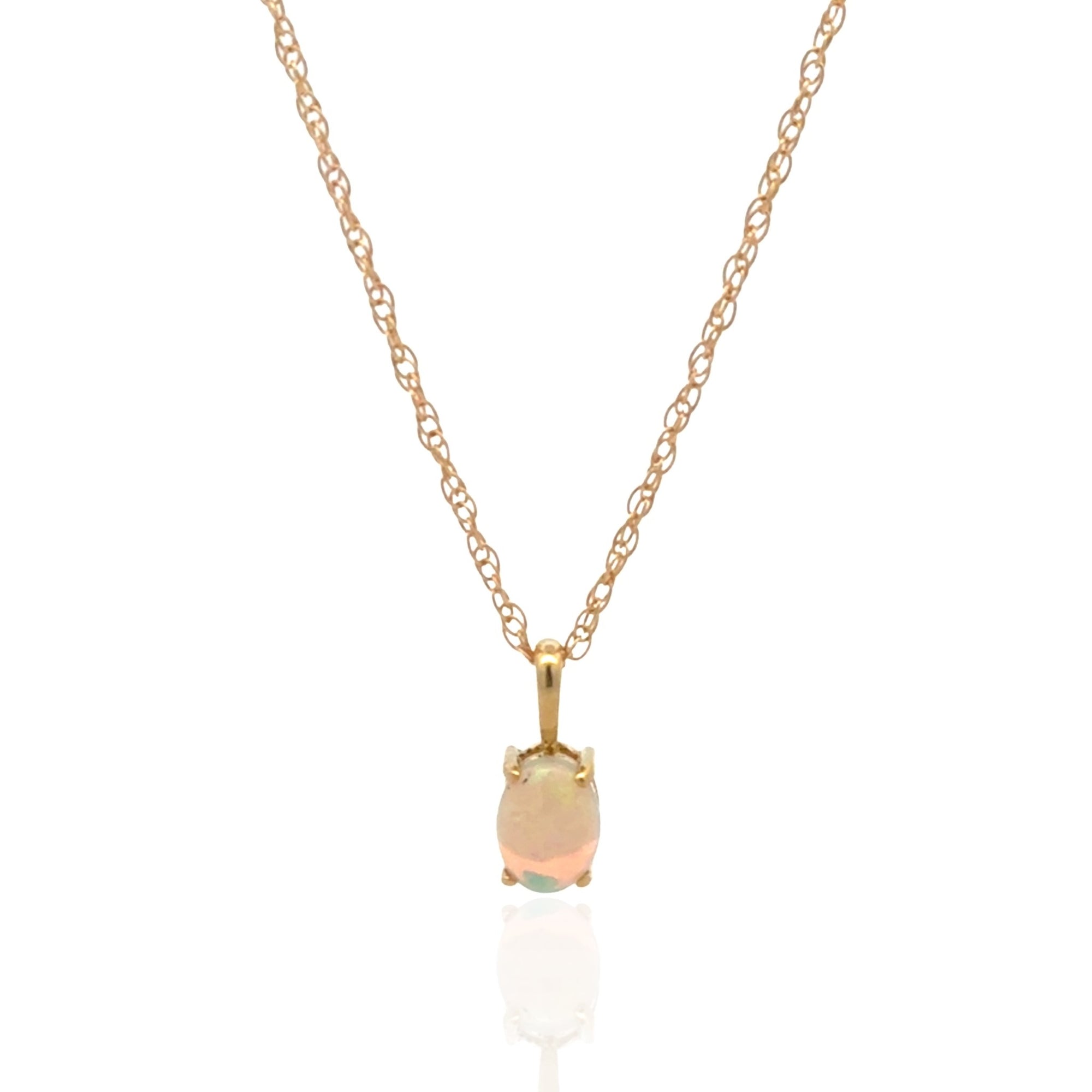 14 Karat Yellow Gold Crystal Opal Pendant