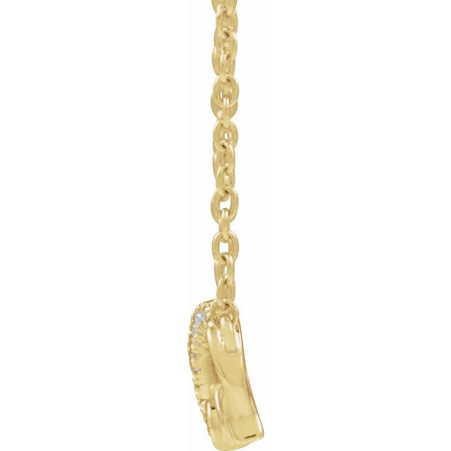 14K Yellow Gold Infinity-Inspired "Mom" Necklace with Natural Diamonds