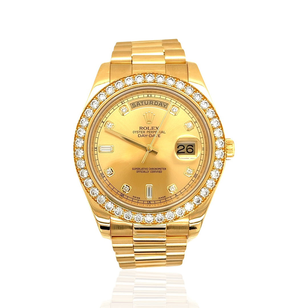 Pre-Owned 18 Karat Yellow Gold Rolex Oyster Perpetual Day Date II  218238