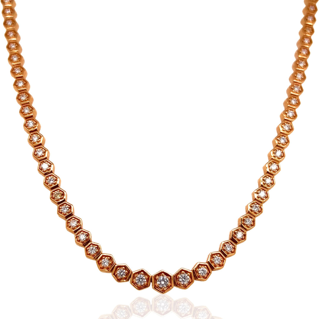 18 Karat Rose Gold and Diamond Necklace