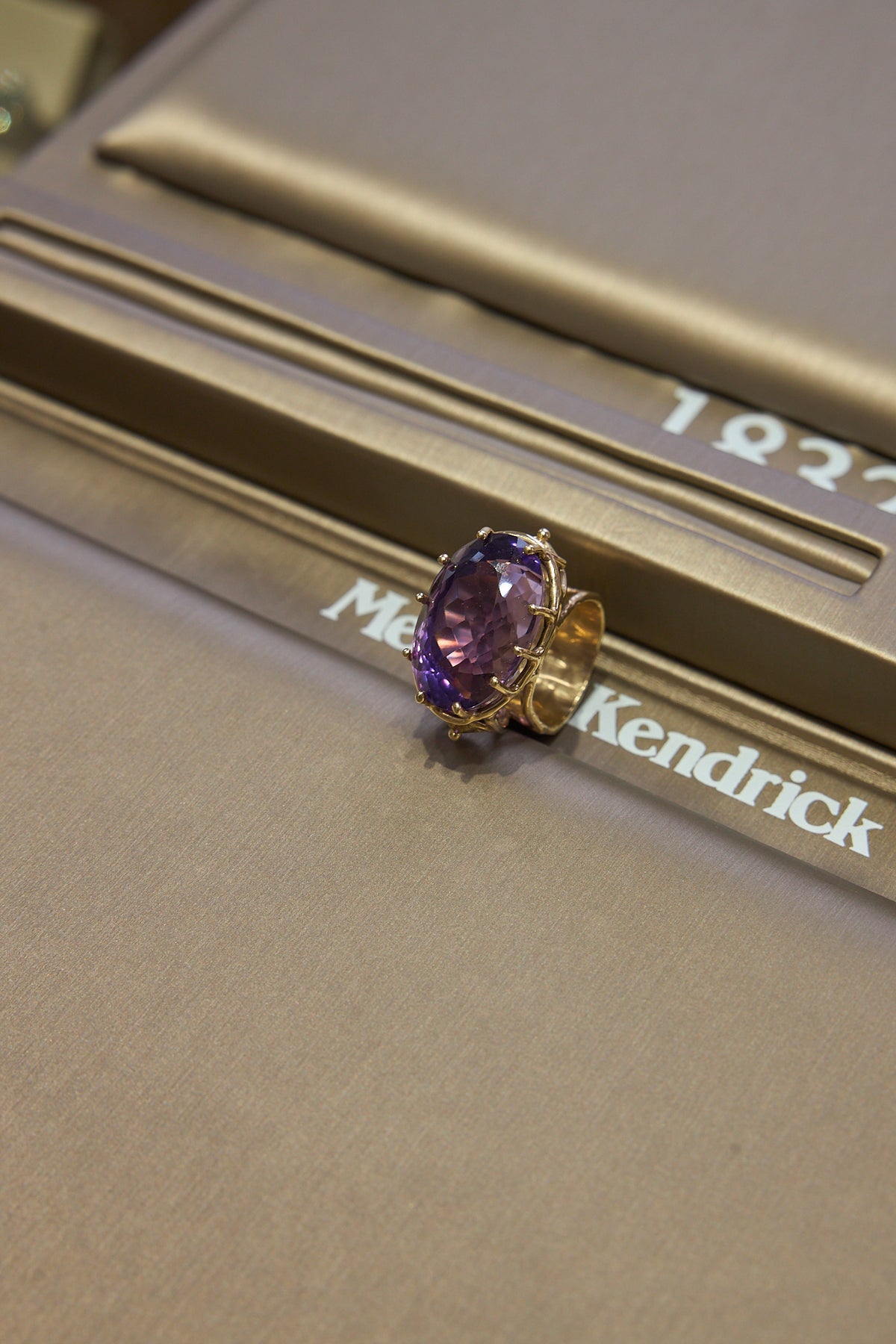14 Karat Yellow Gold Amethyst Cocktail Ring