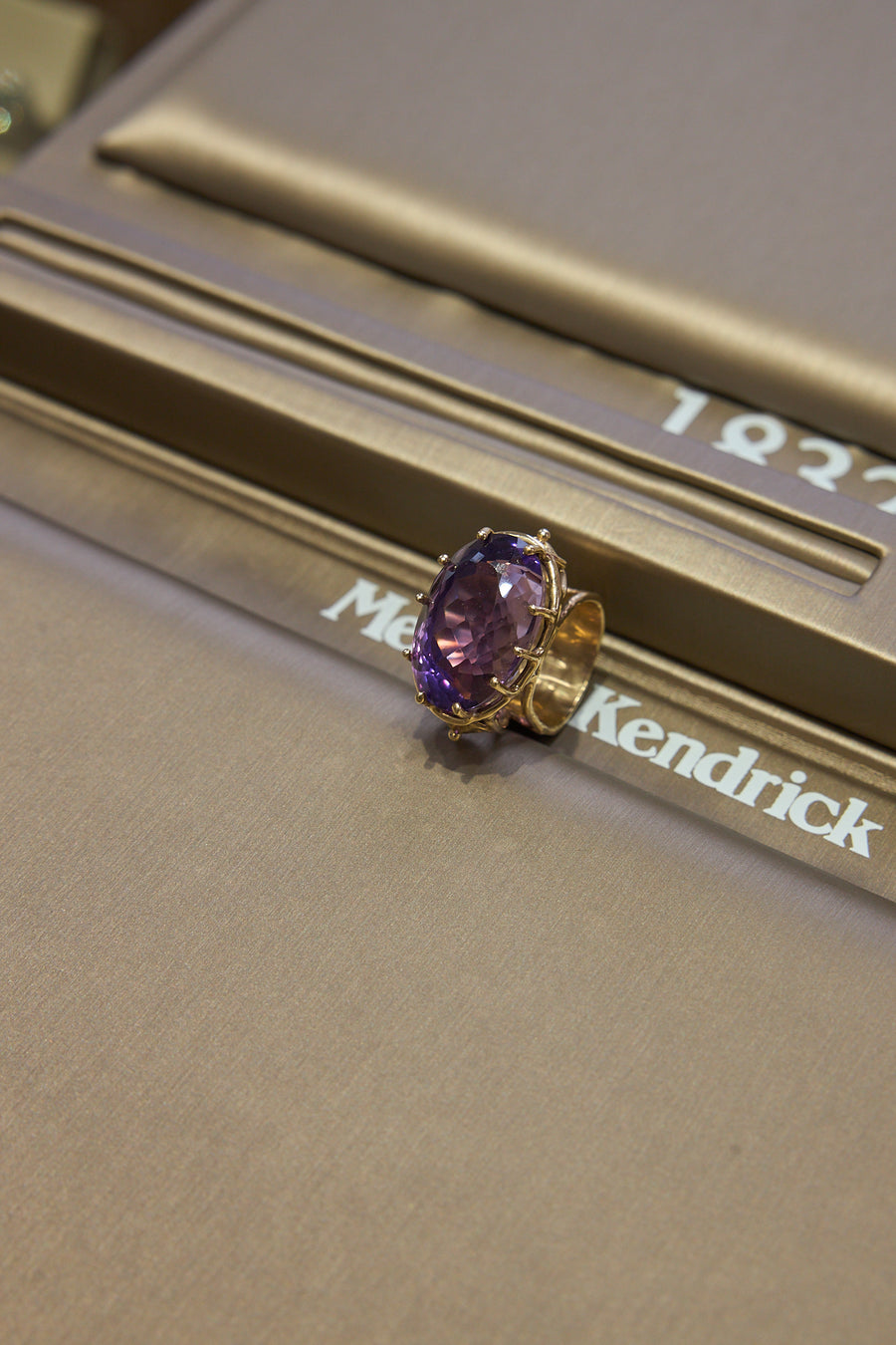 14 Karat Yellow Gold Amethyst Cocktail Ring
