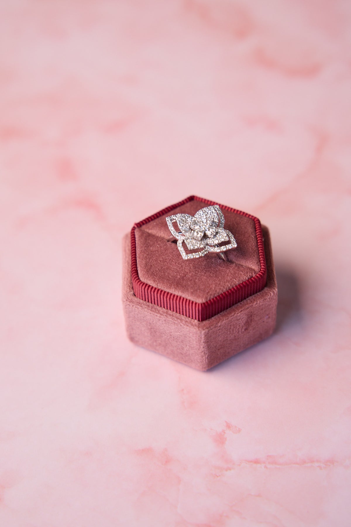 Diamond Floral Ring in 14K White Gold, 1.49ctw