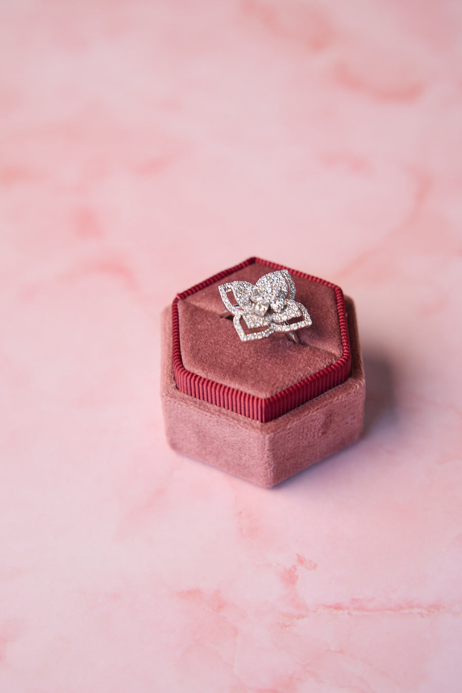 Diamond Floral Ring in 14K White Gold, 1.49ctw