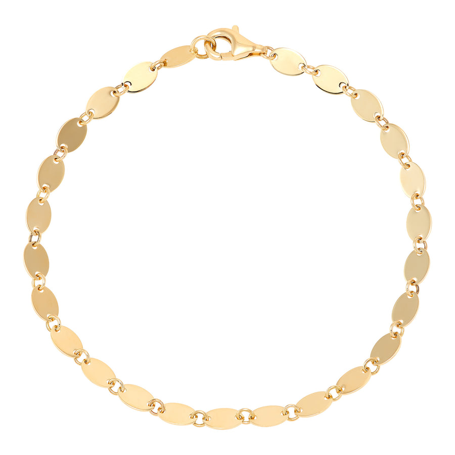 14Kt Yellow Gold Polished Oval Link Bracelet