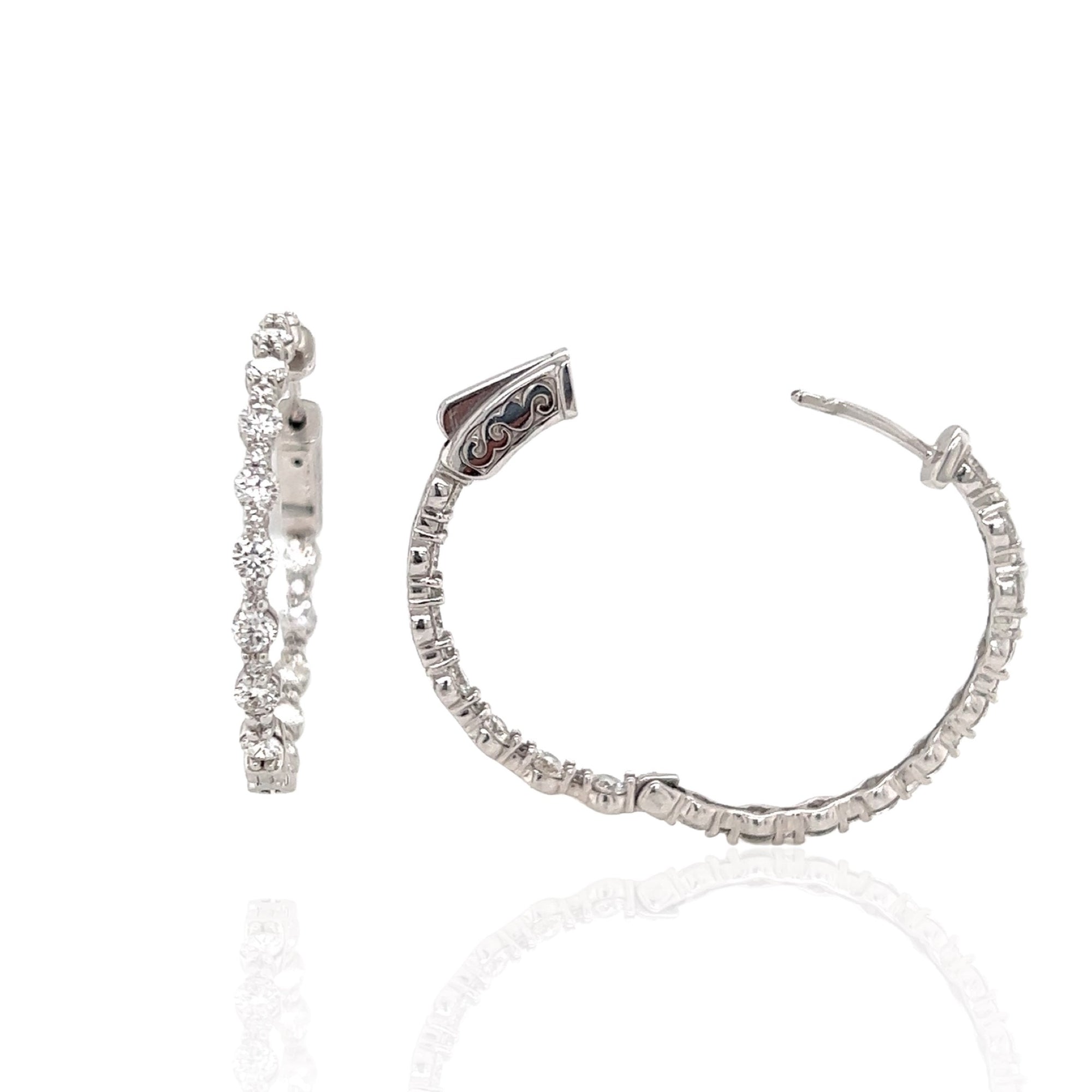 14 Karat White Gold Diamond Earrings