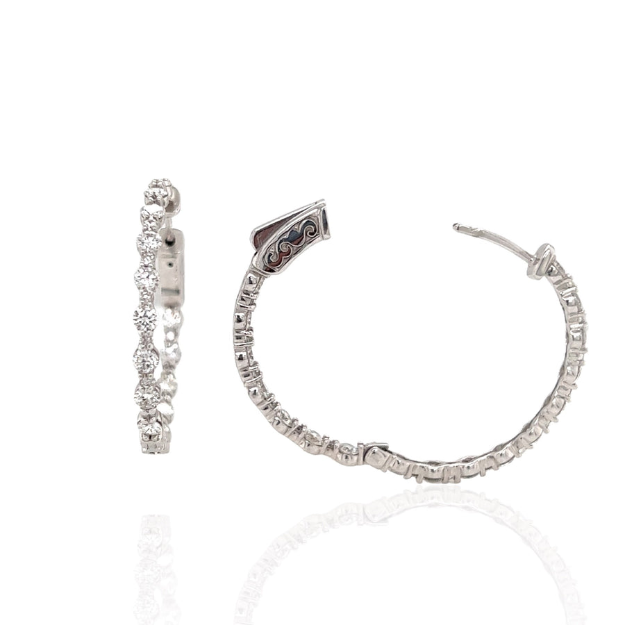 14 Karat White Gold Diamond Earrings