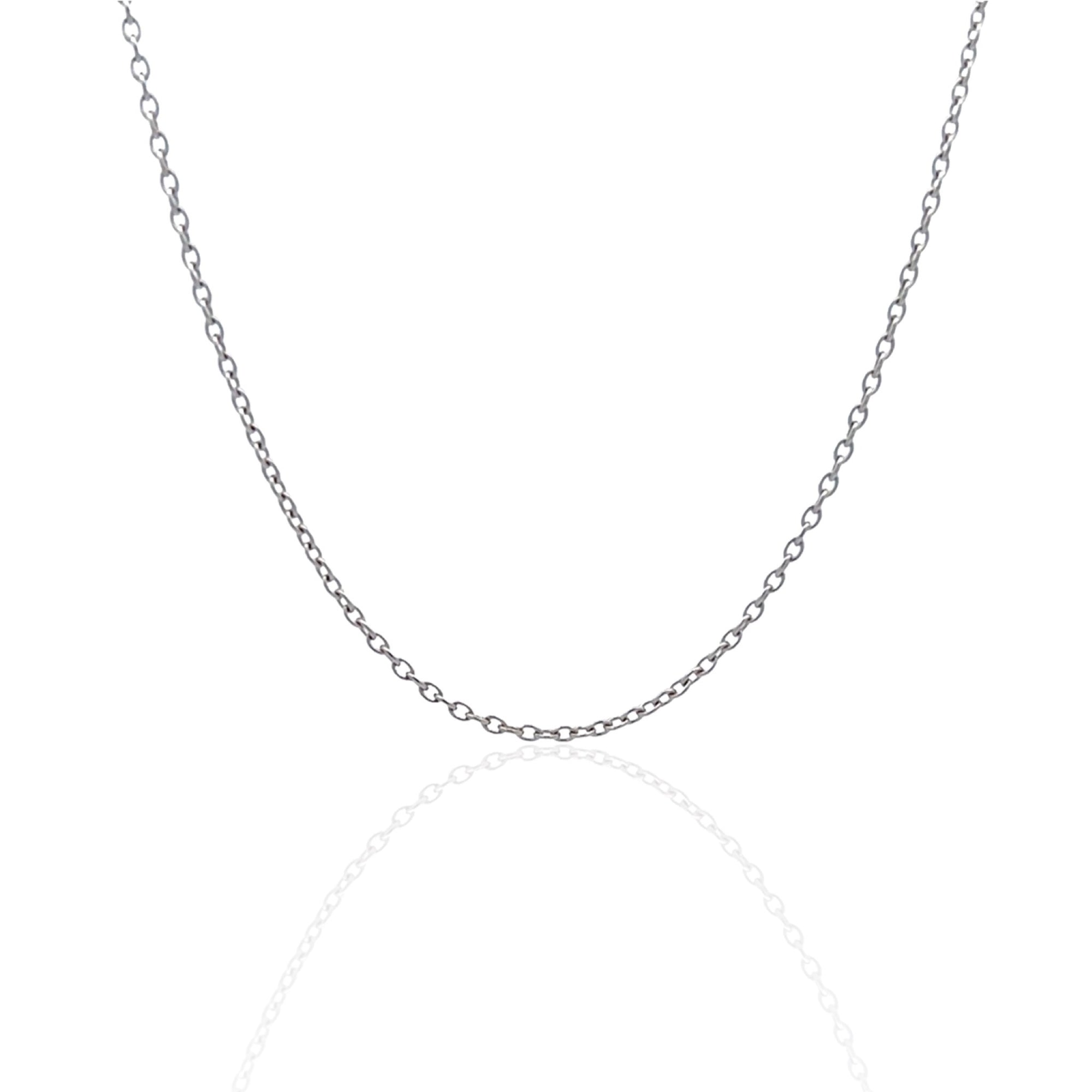 14 Karat White Gold Cable Chain
