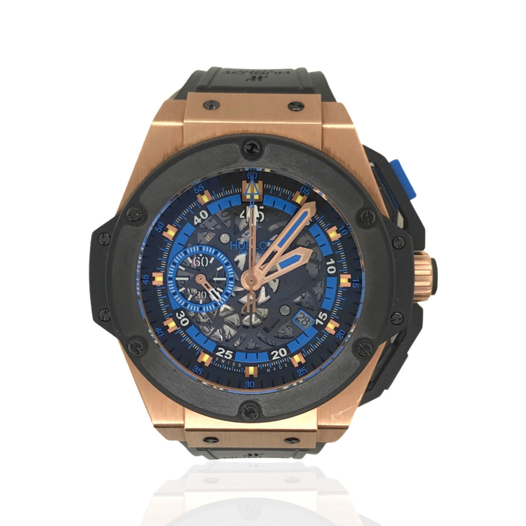 18 Karat Rose Gold and Ceramic King Power EUFA 2012 Chronograph Wrist Watch by Hublot
