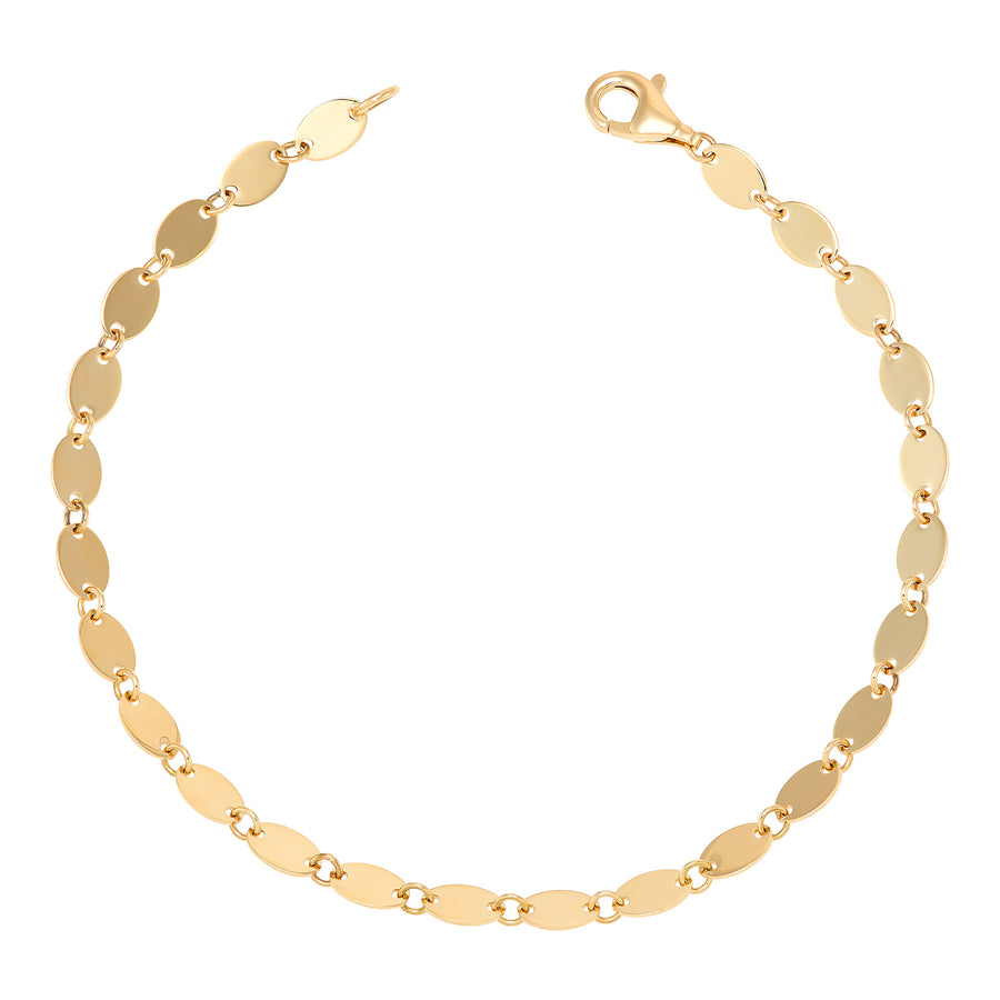 14Kt Yellow Gold Polished Oval Link Bracelet