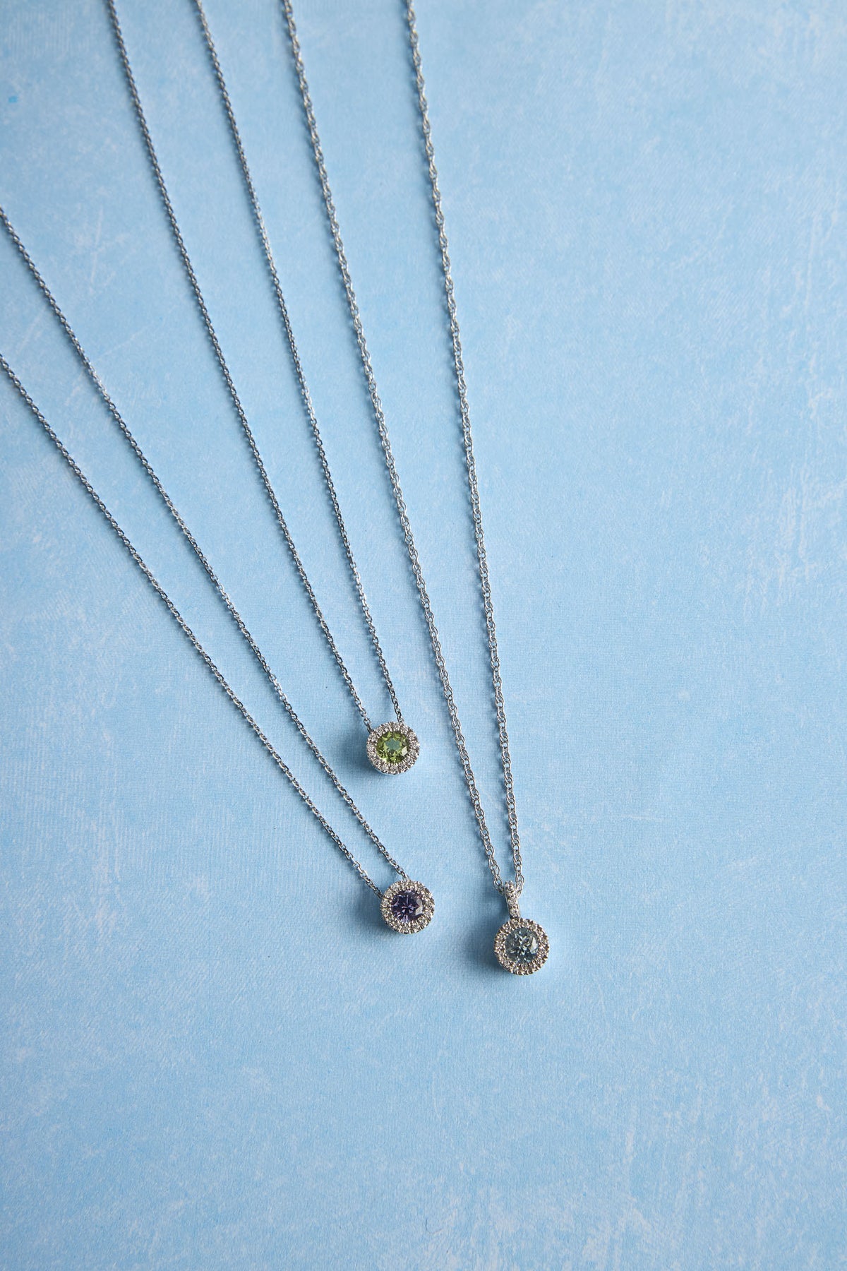 14 Karat White Gold Alexandrite and Diamond Necklace