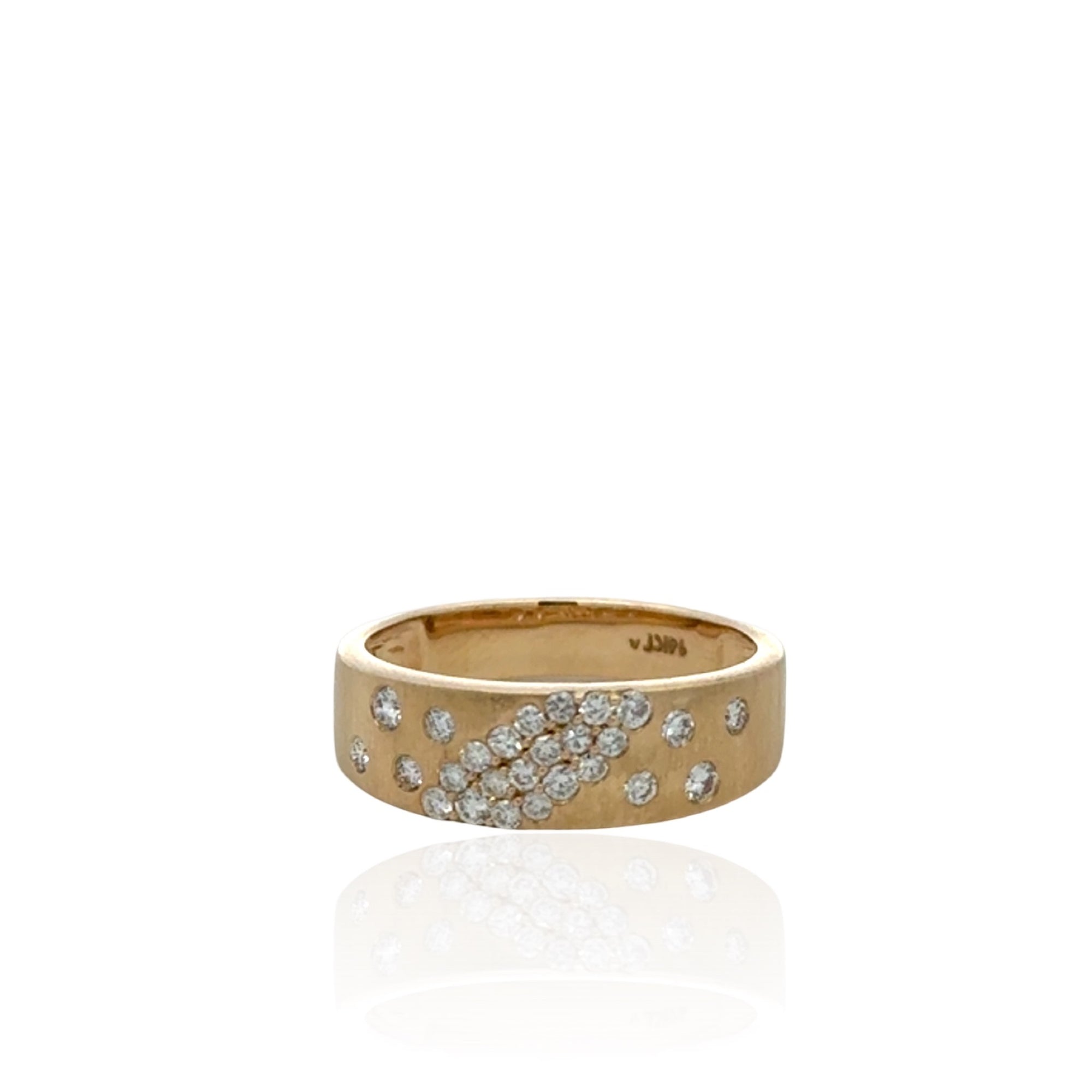 Flush-Set Diamond Band in 14K Yellow Gold