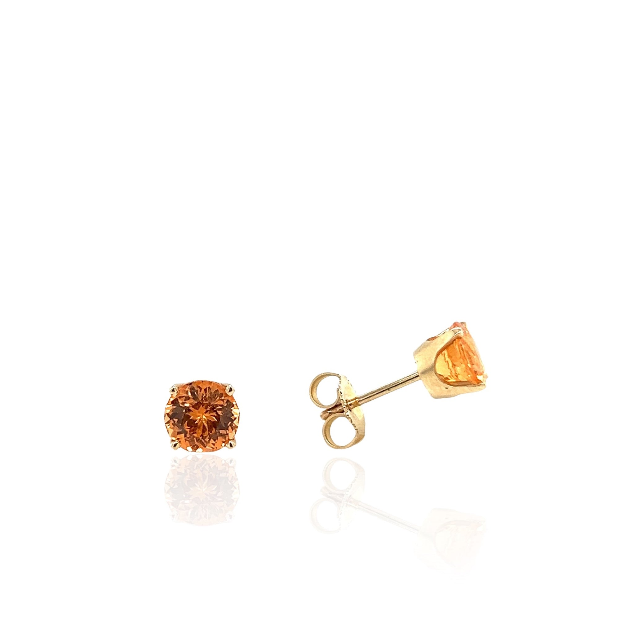 14 Karat Yellow Gold Spessarite Garnet Earrings