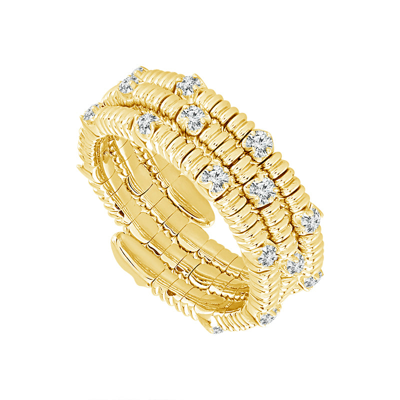 14 Karat Yellow Gold Diamond Flexie Ring