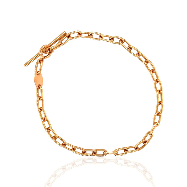 18 Karat Rose Gold Chain Bracelet