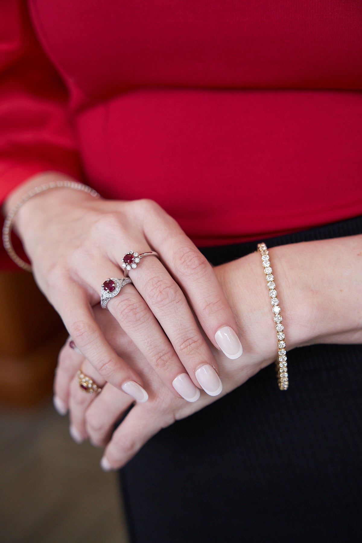 Platinum Ruby and Diamond Ring