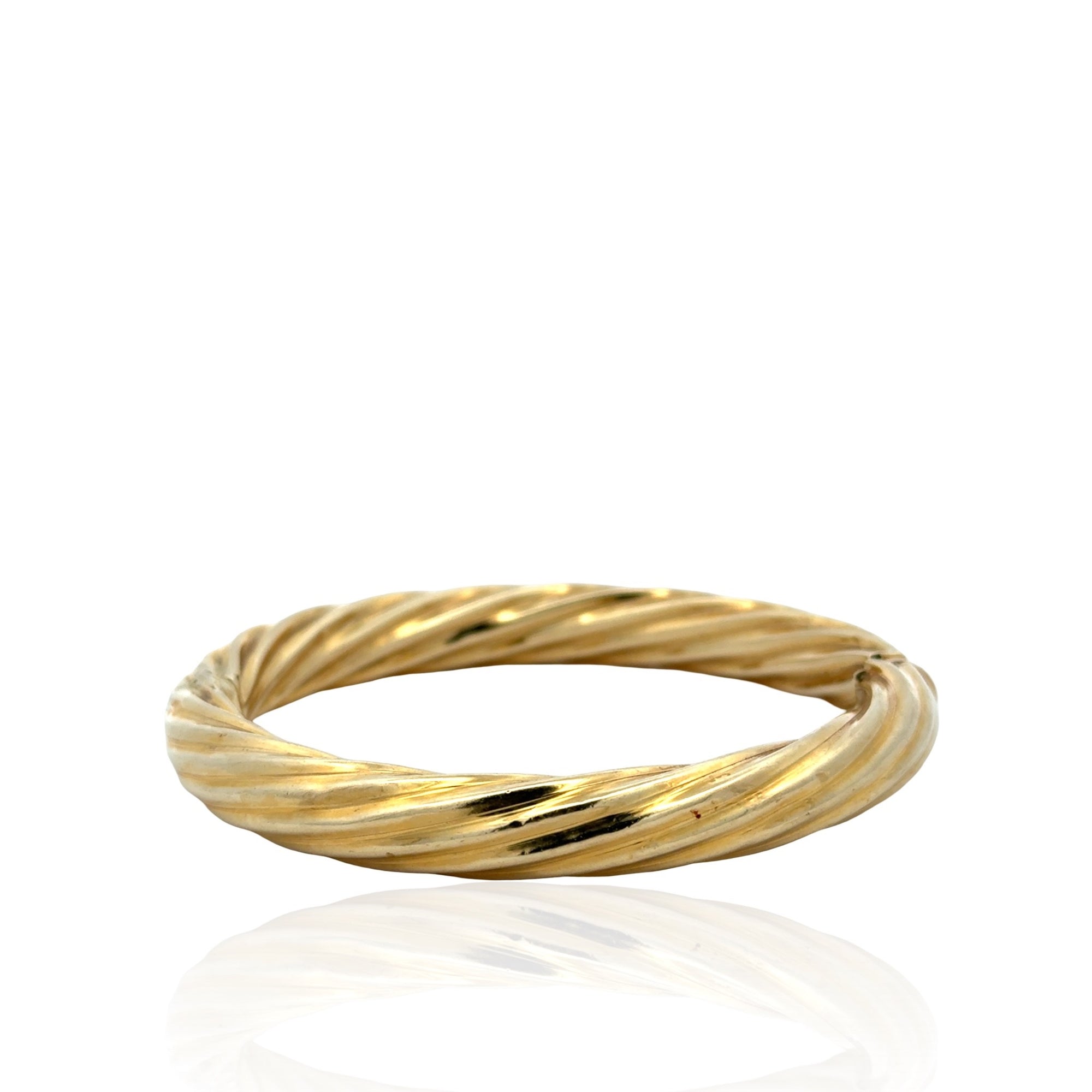 14 Karat Yellow Gold Spiral Bangle Bracelet