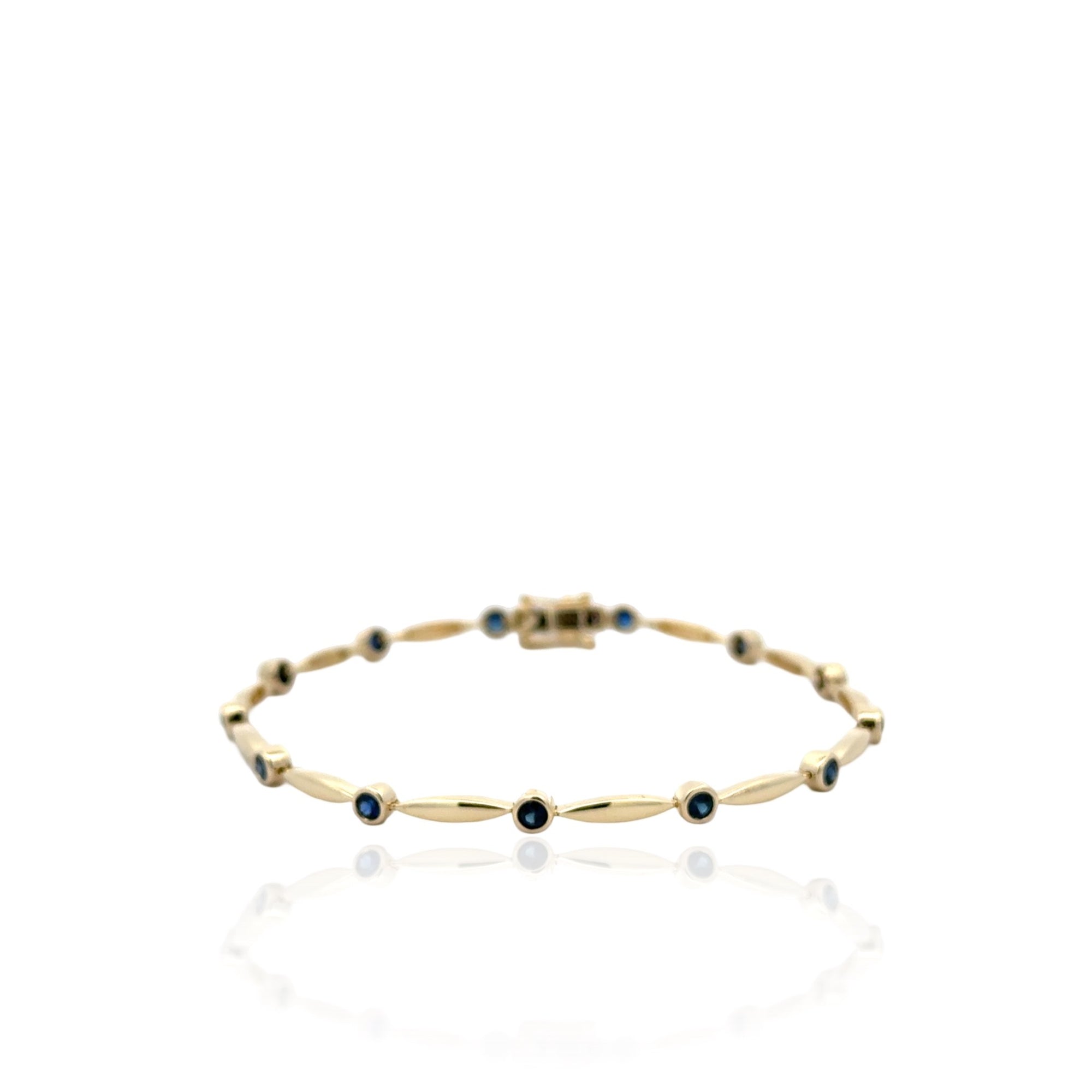 14 Karat Yellow Gold Sapphire Bracelet