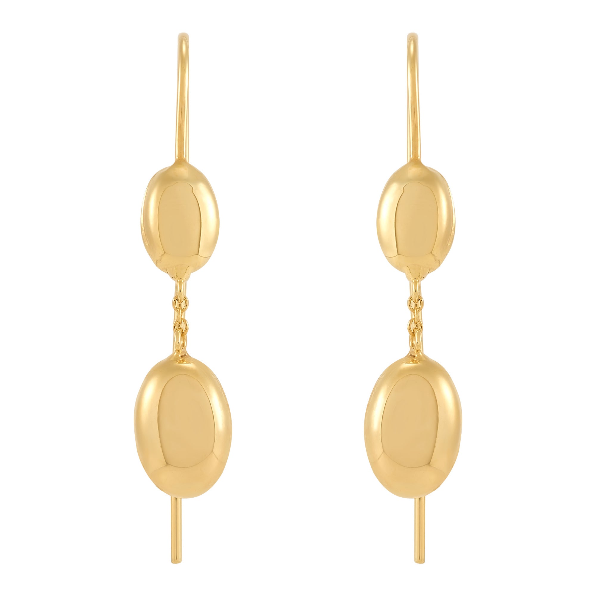 14Kt Yellow Dangle Beads Earring