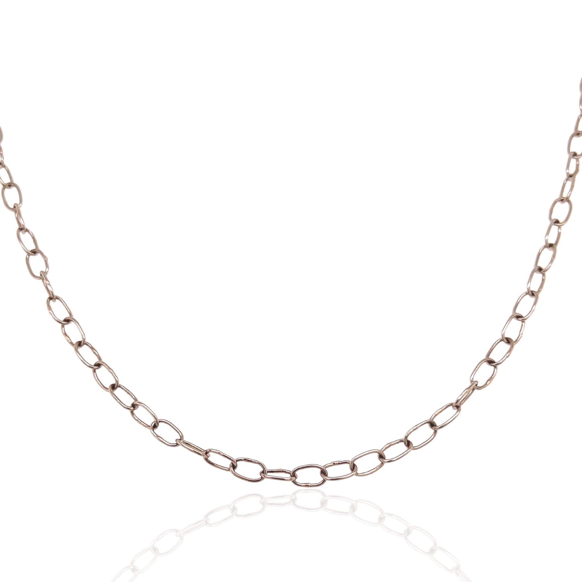 18 Karat White Gold Link Chain
