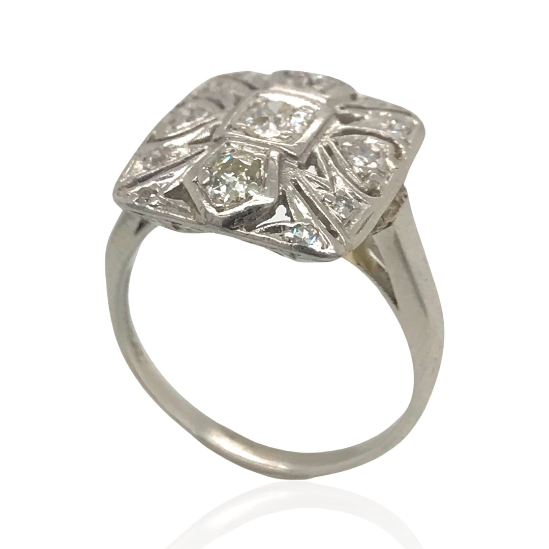 Antique Art Nouveau Platinum Diamond Ring