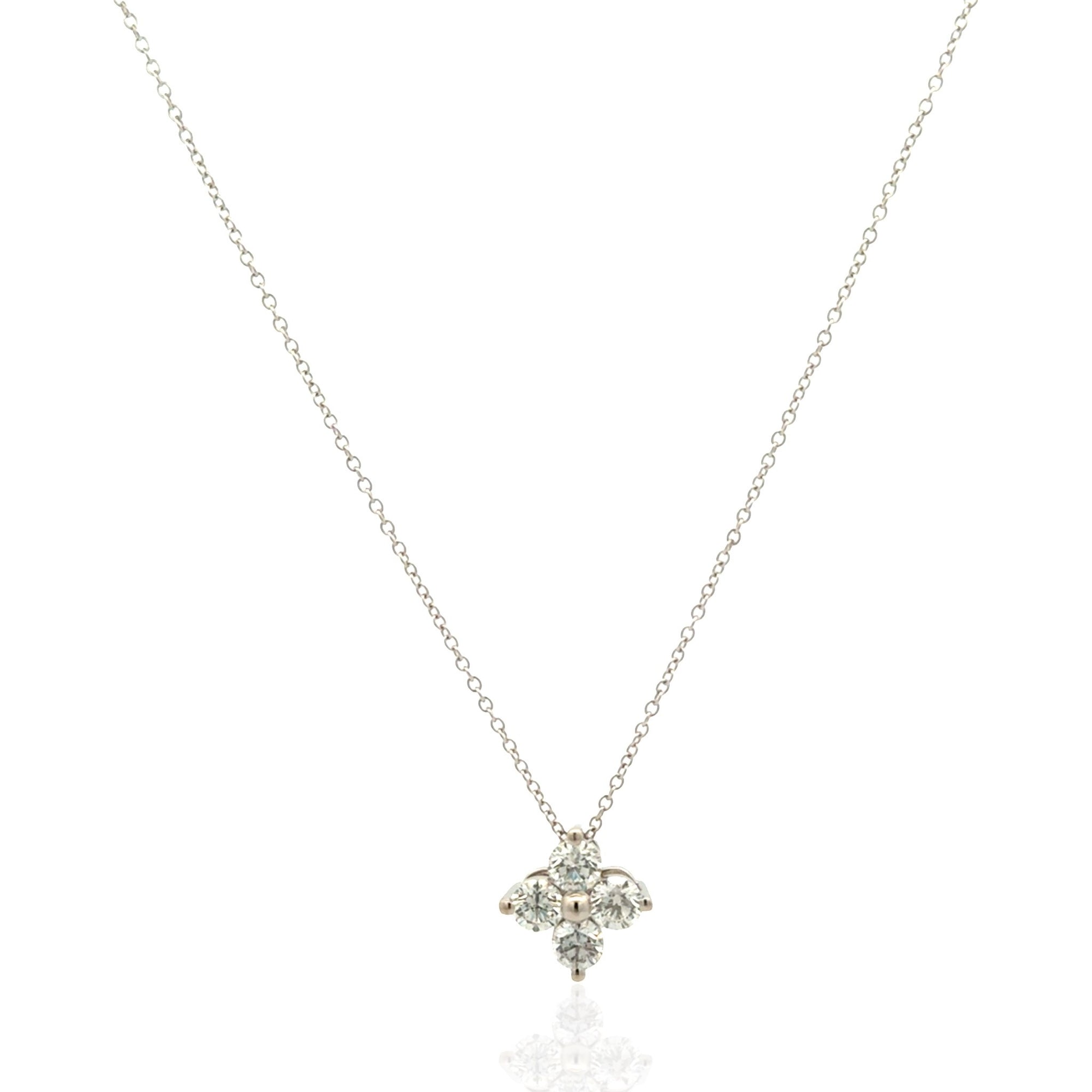 14 Karat White Gold Diamond Necklace