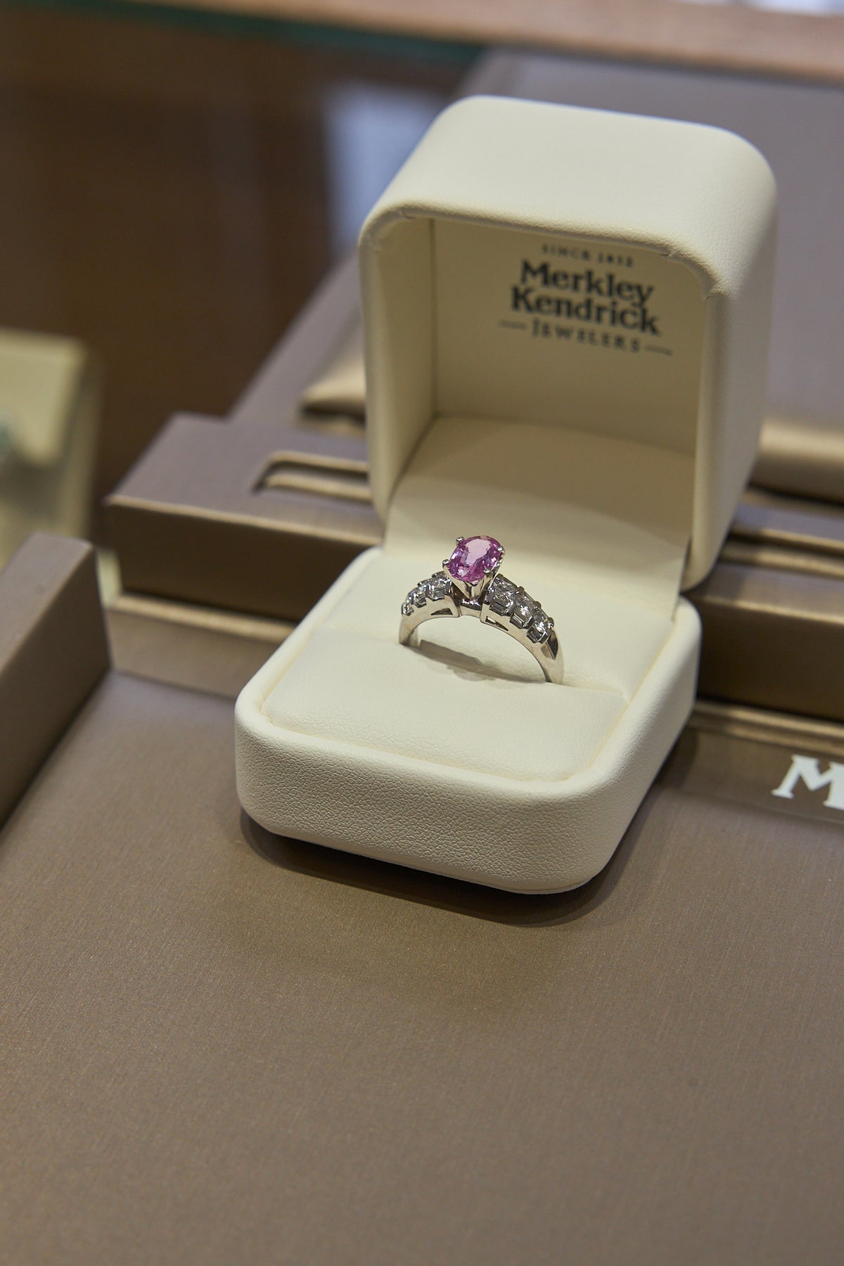 18 Karat Pink Sapphire and Diamond Ring