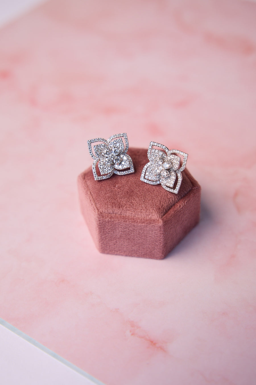 Floral Diamond Earrings in 14K White Gold, 2.28ctw