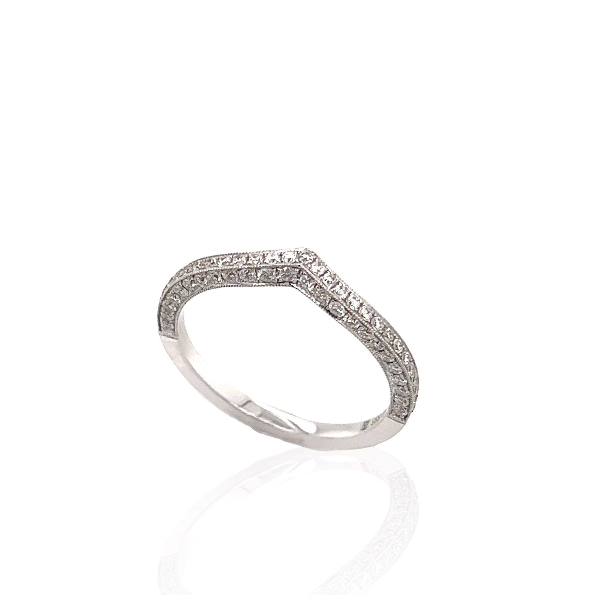 14 Karat White Diamond Band
