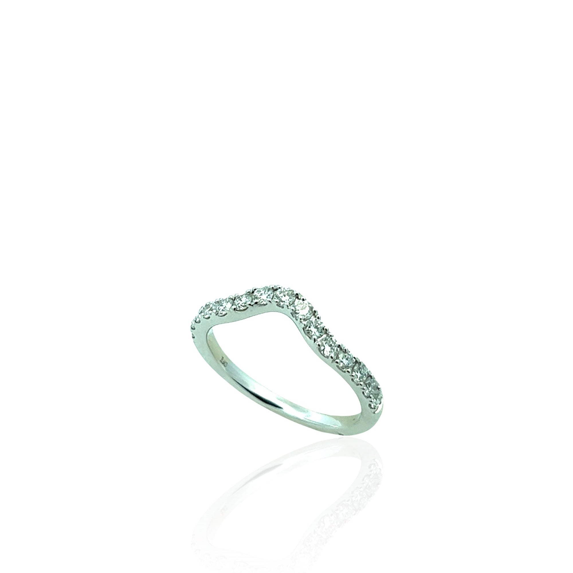 14 Karat White Gold Diamond Contour Band