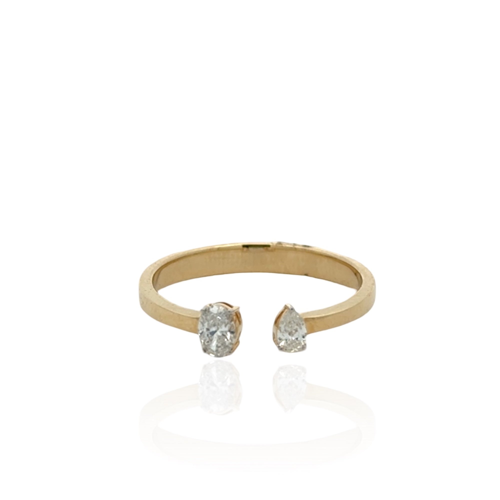14 Karat Yellow Gold Open Diamond Ring
