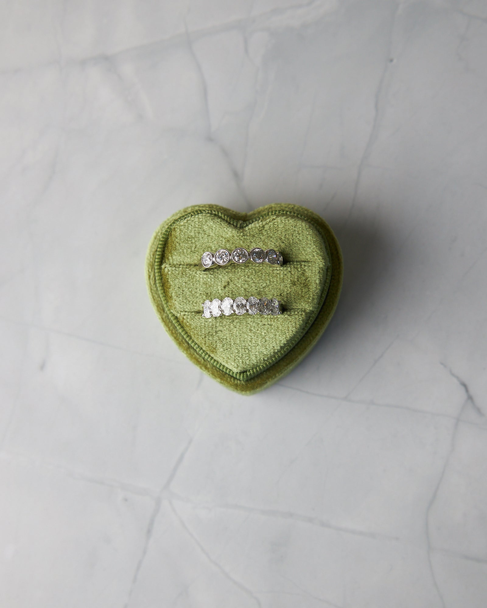 Platinum Oval Cut Diamond Band