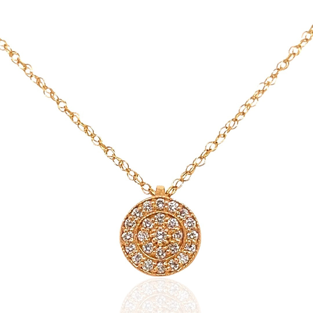 14 Karat Yellow Gold and Diamond Necklace